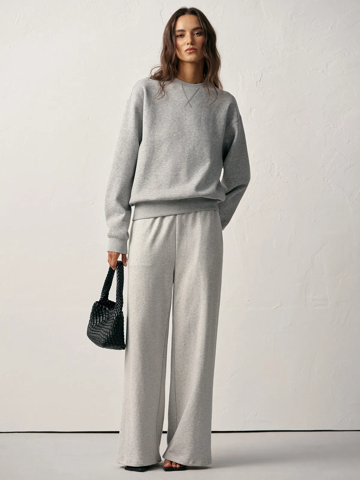 Cotton Blend Straight-Leg Sweatpants sold by COMMENSE product image thumbnail 3