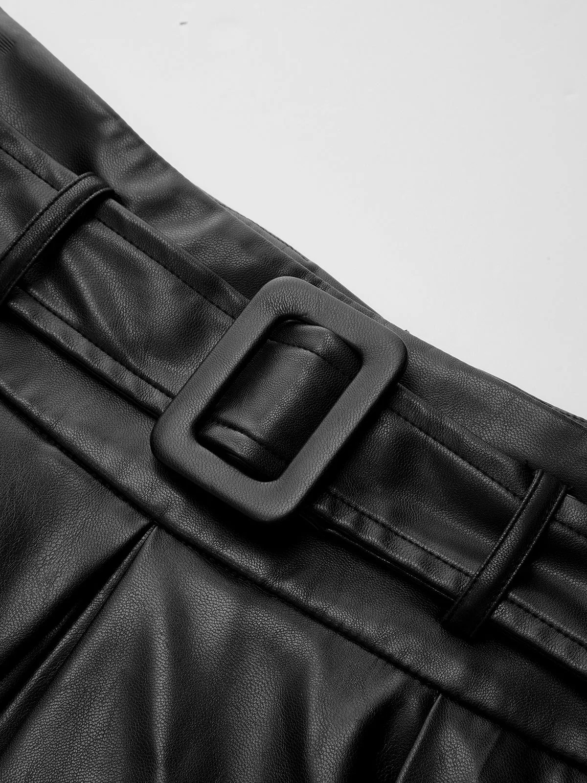 PU Leather Belted Maxi Skirt sold by COMMENSE product image thumbnail 3