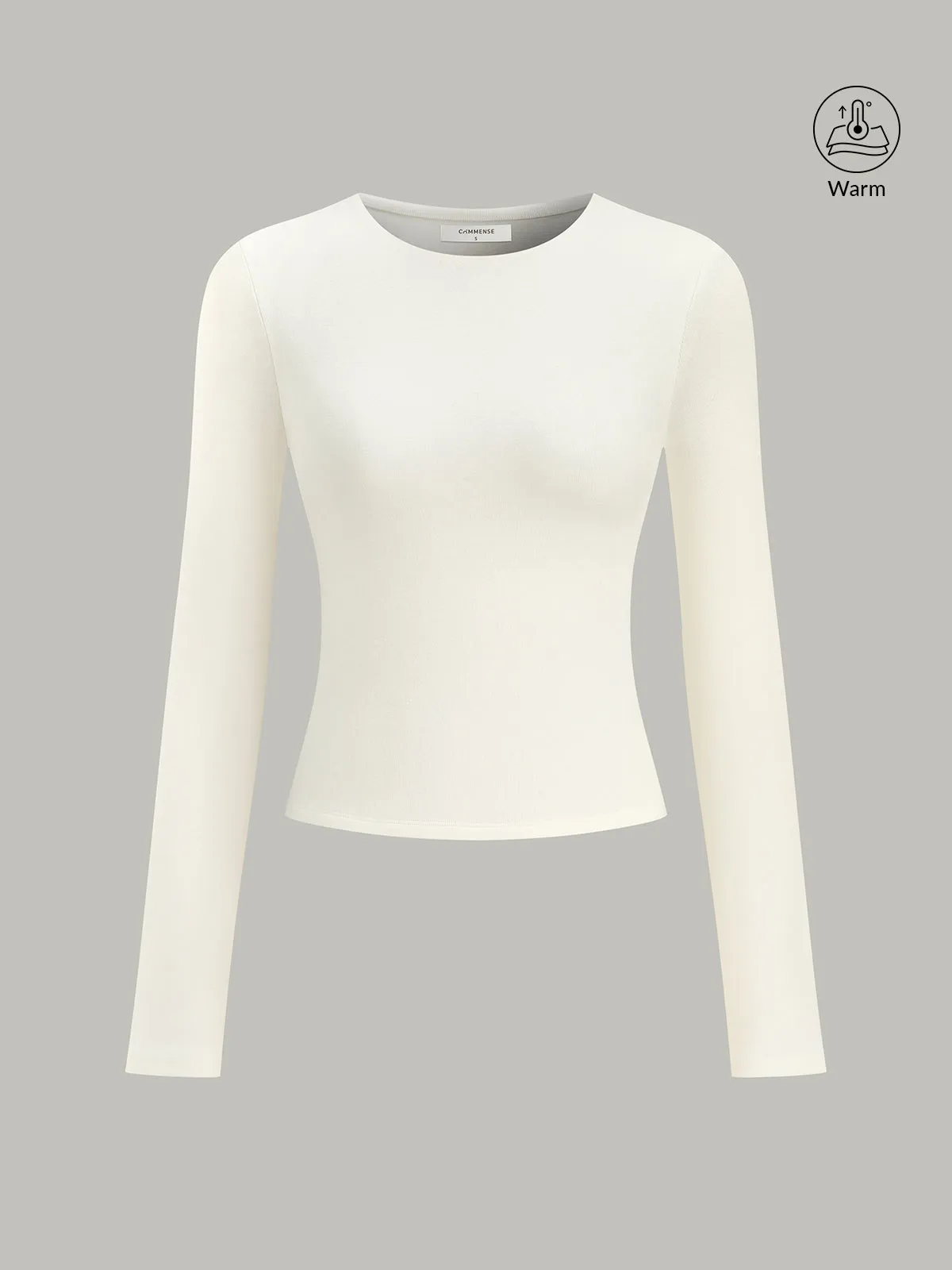 Cotton Blend Fitted Long Sleeve T-Shirt sold by COMMENSE product image thumbnail 2