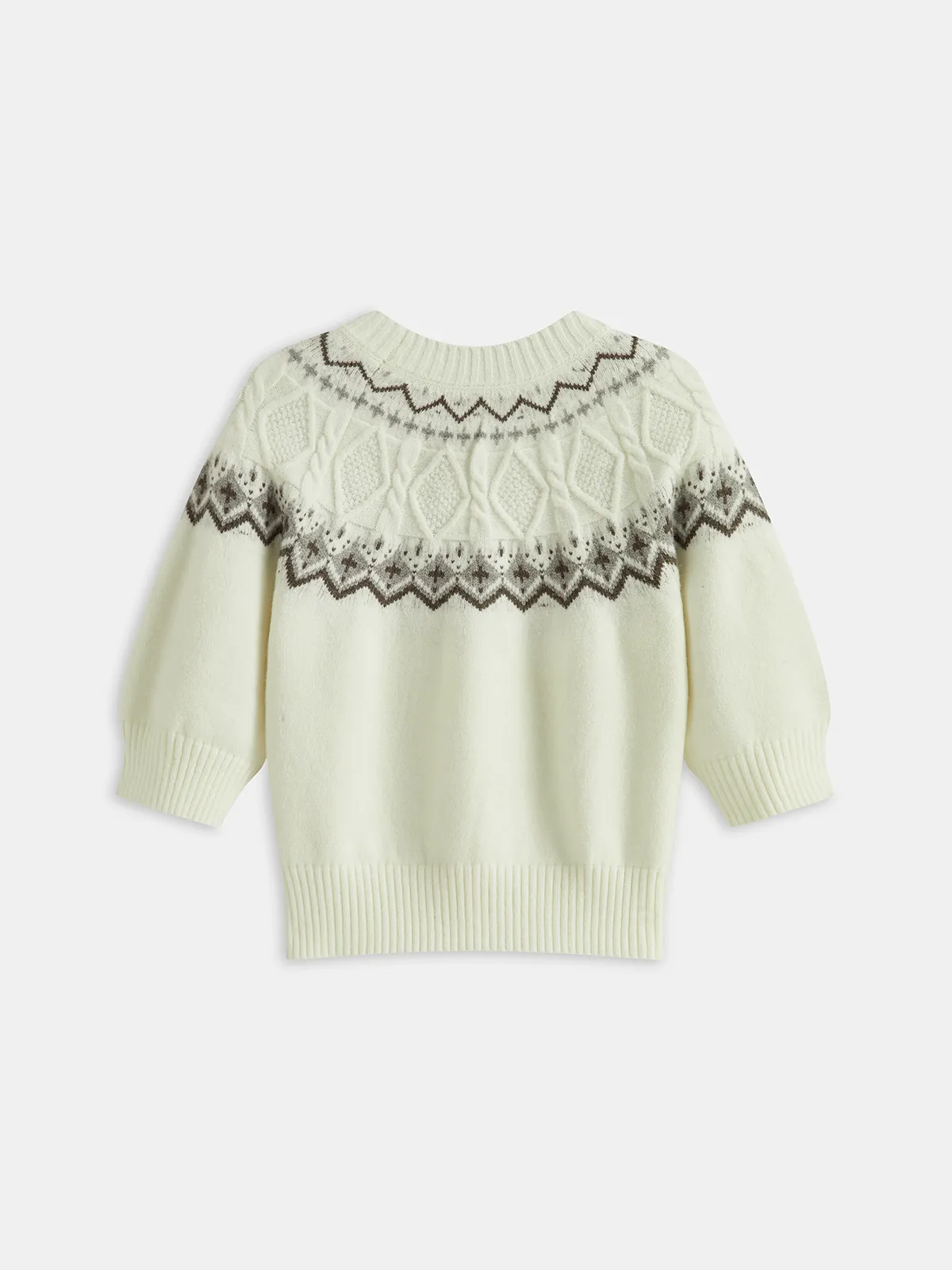 Fair Isle Pattern Short Sleeve Knit Top sold by COMMENSE product image thumbnail 3
