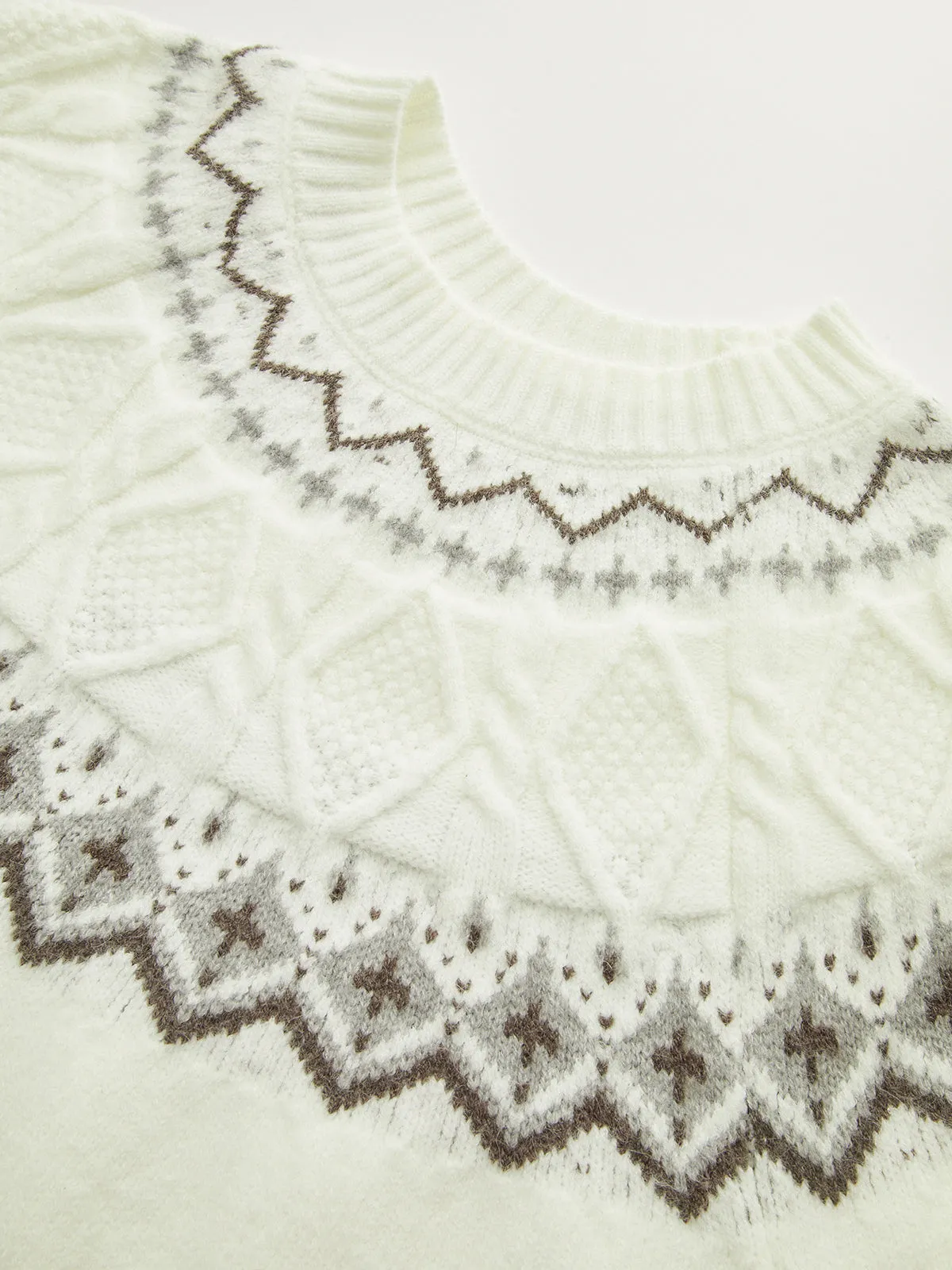 Fair Isle Pattern Short Sleeve Knit Top sold by COMMENSE product image thumbnail 4