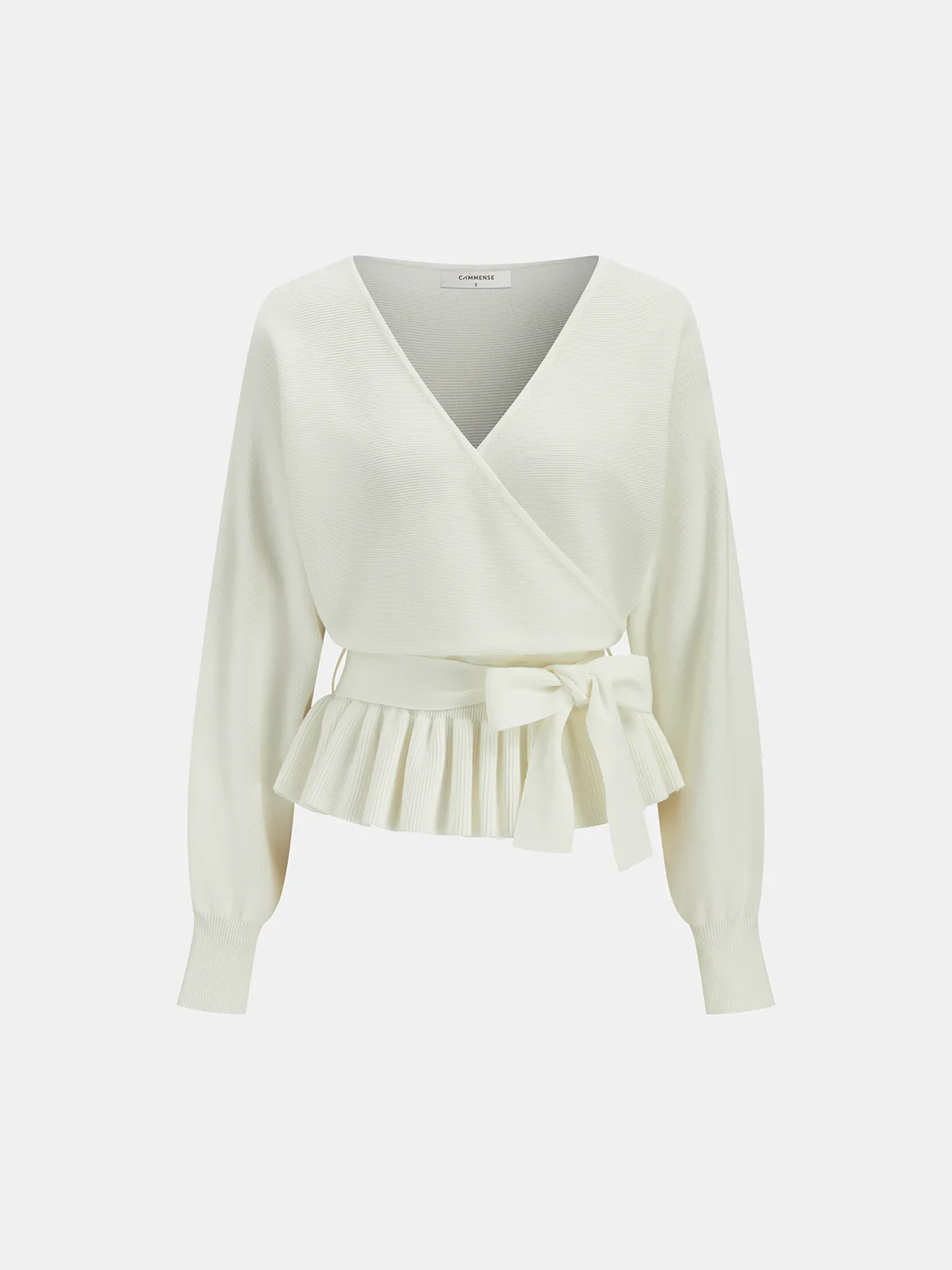 Bow Belted Peplum Knit Top sold by COMMENSE product image thumbnail 3