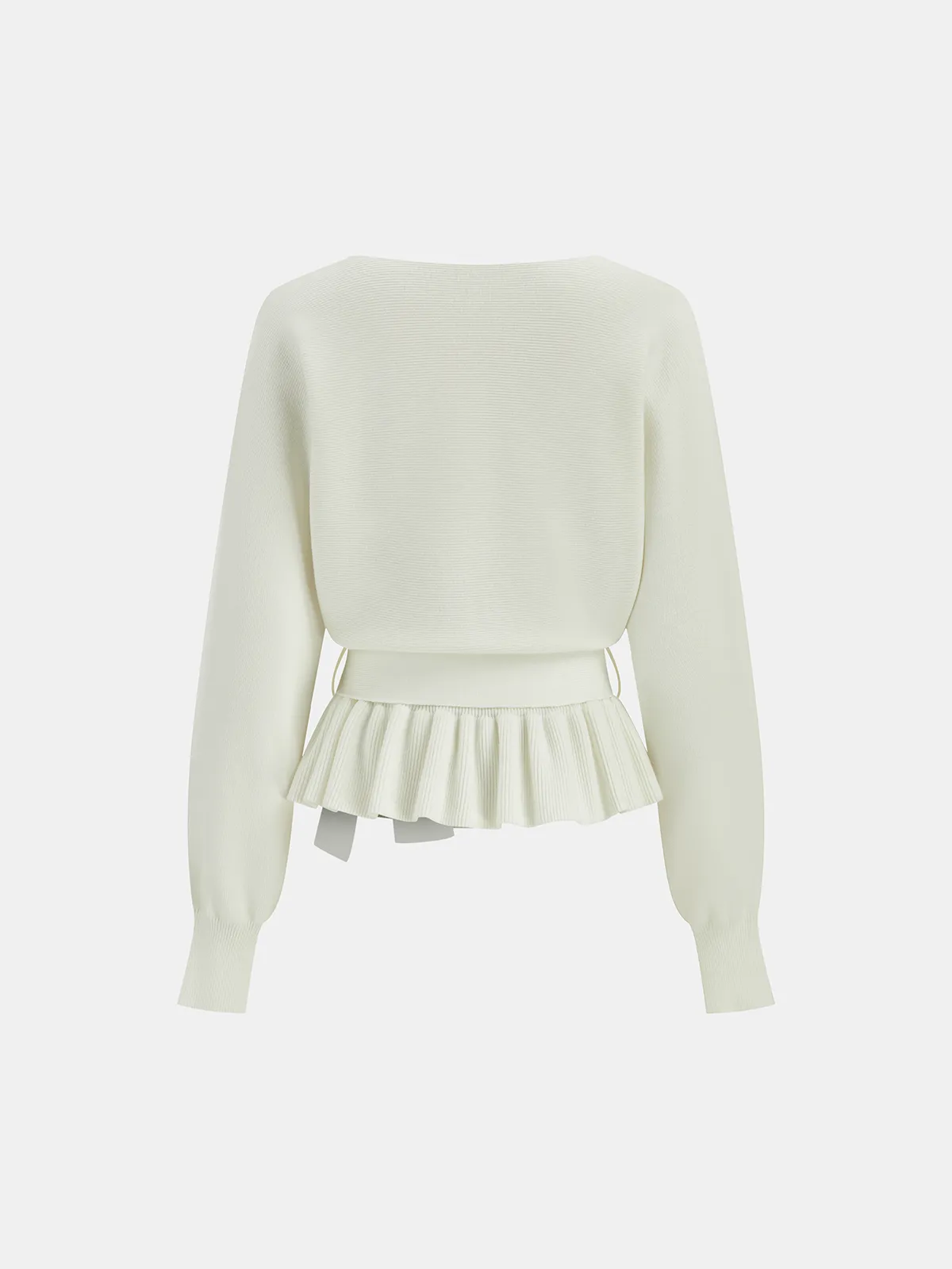 Bow Belted Peplum Knit Top sold by COMMENSE product image thumbnail 5