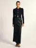 Metal Button Fitted Collared Knit Top sold by COMMENSE