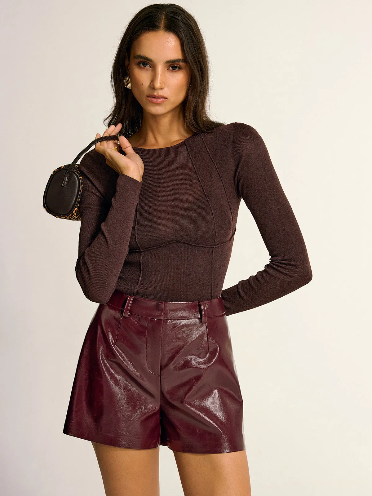 Semi-Sheer Slim Fit Wool Blend Knit Top sold by COMMENSE product image thumbnail 4