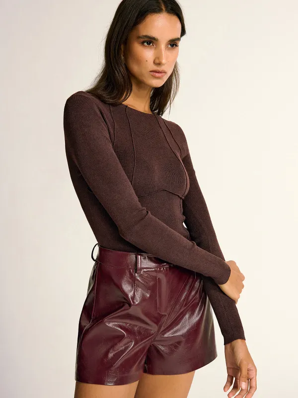 Semi-Sheer Slim Fit Wool Blend Knit Top sold by COMMENSE