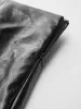 Metal Buckle Faux Leather Asymmetric Mini Skirt sold by COMMENSE