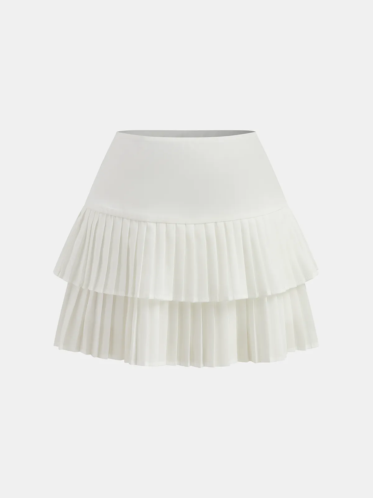 Layered Pleated Mini Skirt sold by COMMENSE