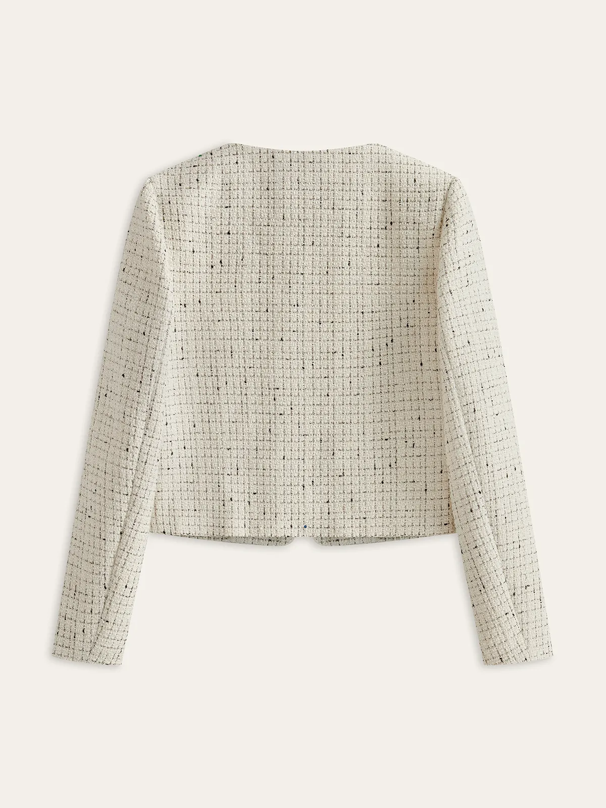 Tweed Contrast Bow Round Neck Jacket sold by COMMENSE product image thumbnail 2