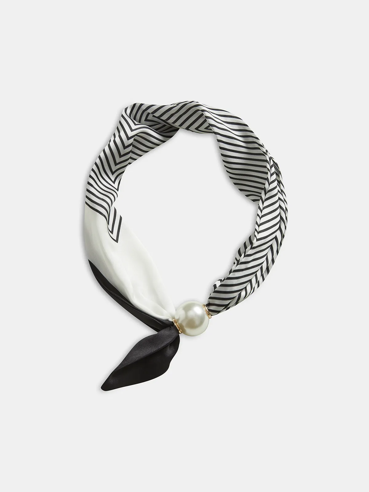 Pearl Magnetic Closure Striped Neck Scarf sold by COMMENSE