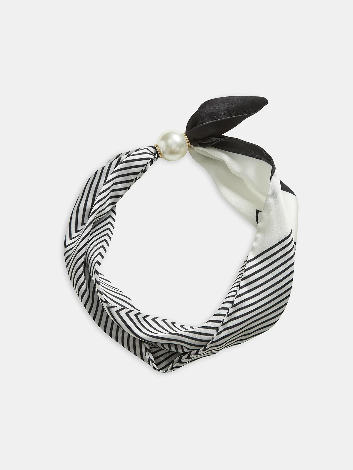 Pearl Magnetic Closure Striped Neck Scarf sold by COMMENSE product image thumbnail 3