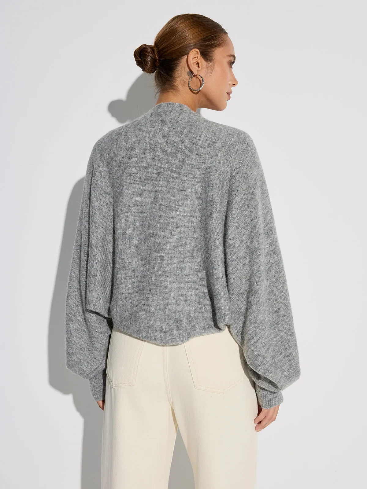 Wool Blend Oversized Batwing Sleeve Cardigan sold by COMMENSE product image thumbnail 3