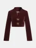 Metal Buckle Corduroy Stand Collar Jacket sold by COMMENSE
