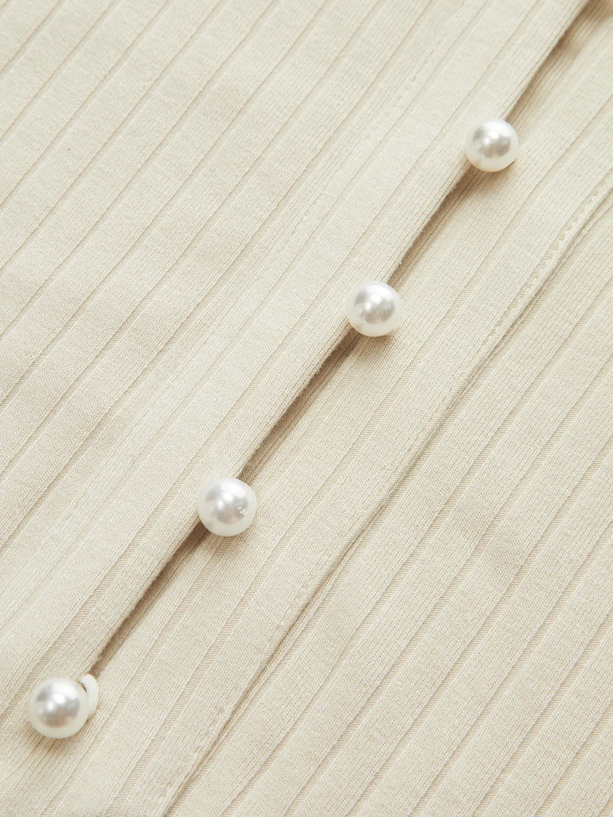 Bell Sleeve Contrast Panel Ribbed Maxi Dress sold by COMMENSE product image thumbnail 3