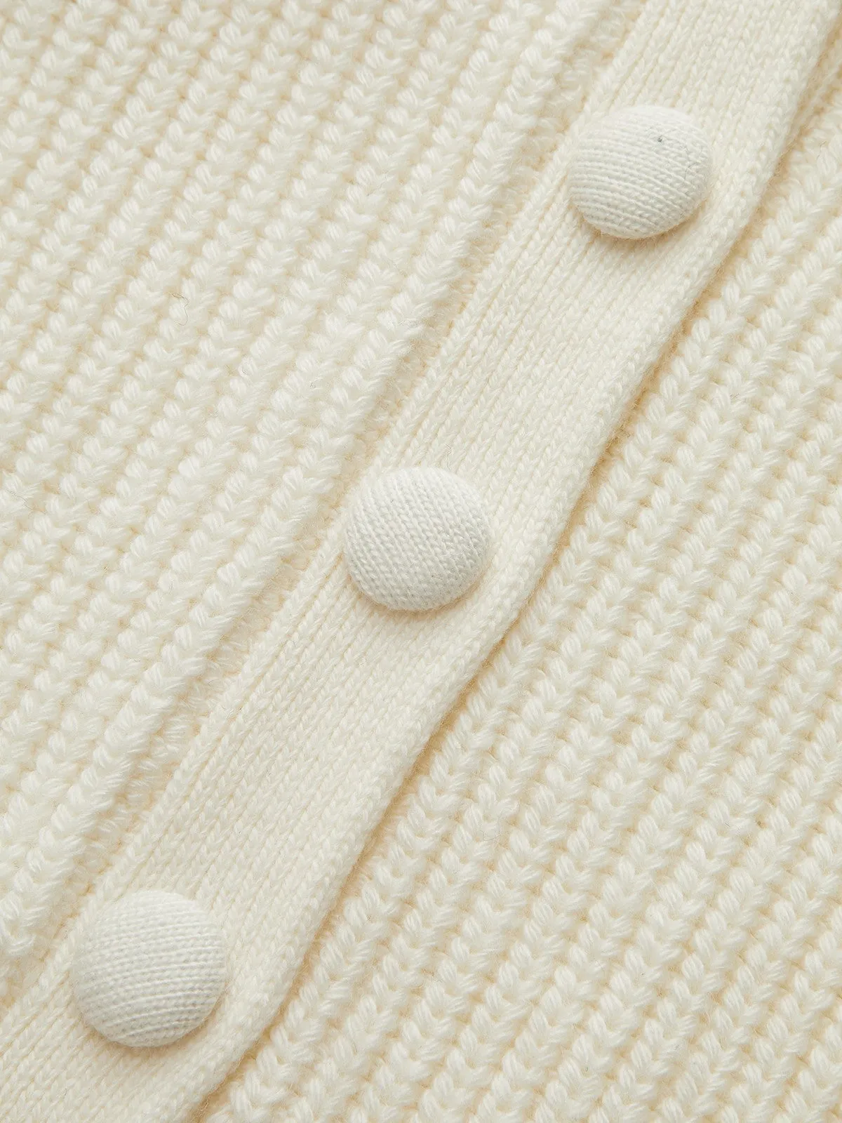 V-Neck Button Wool Blend Cable Knit Cardigan sold by COMMENSE product image thumbnail 2