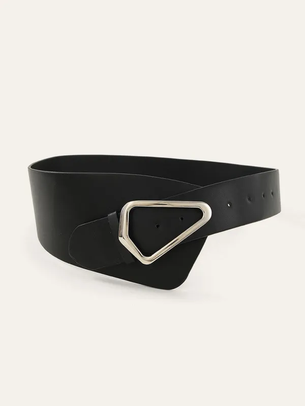 Triangle Buckle Irregular Wide Belt sold by COMMENSE