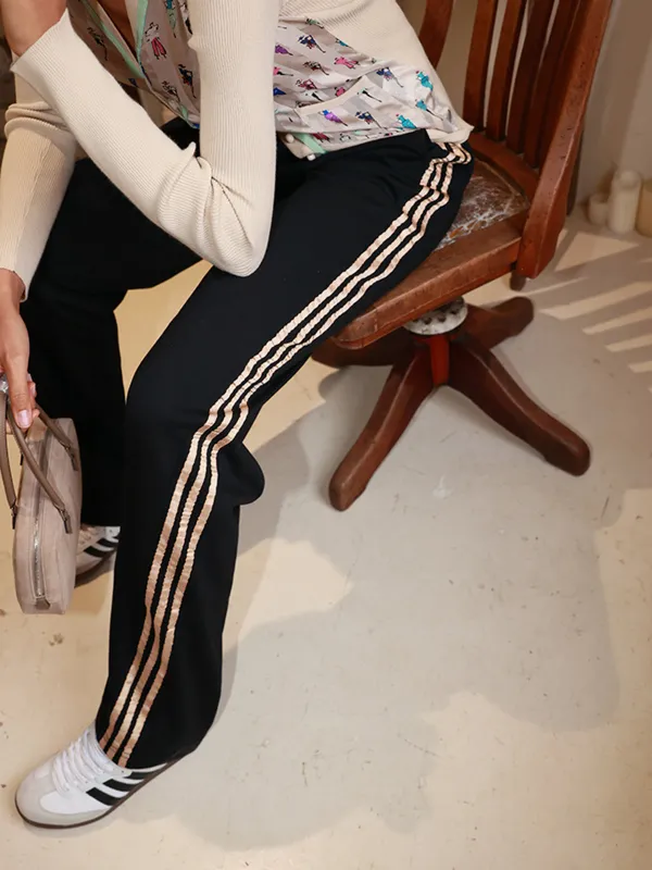 Side Striped High-Waist Pants sold by COMMENSE