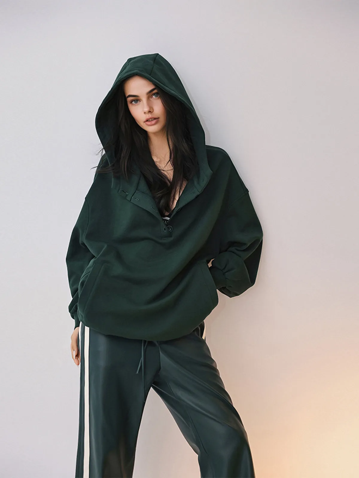 Oversized Buttoned Hoodie sold by COMMENSE product image thumbnail 3