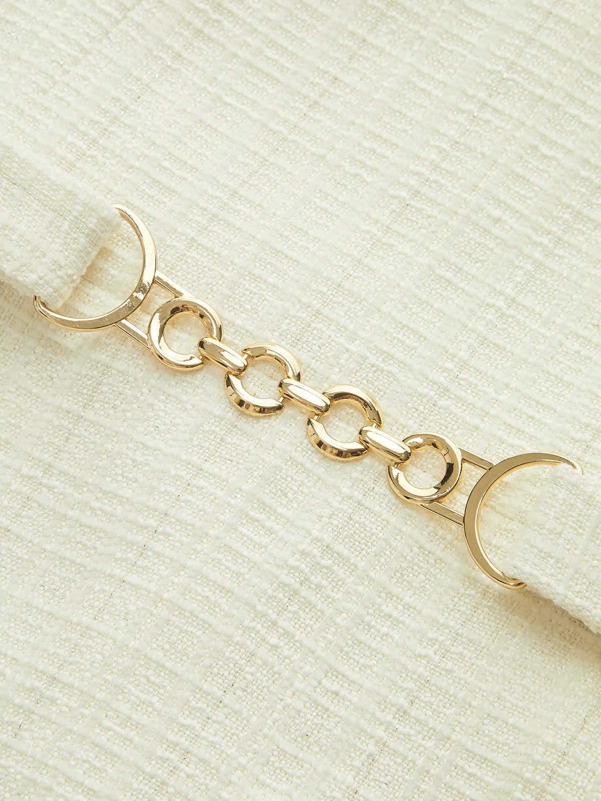 Metal Detail Tweed Belted Mini Dress sold by COMMENSE product image thumbnail 4