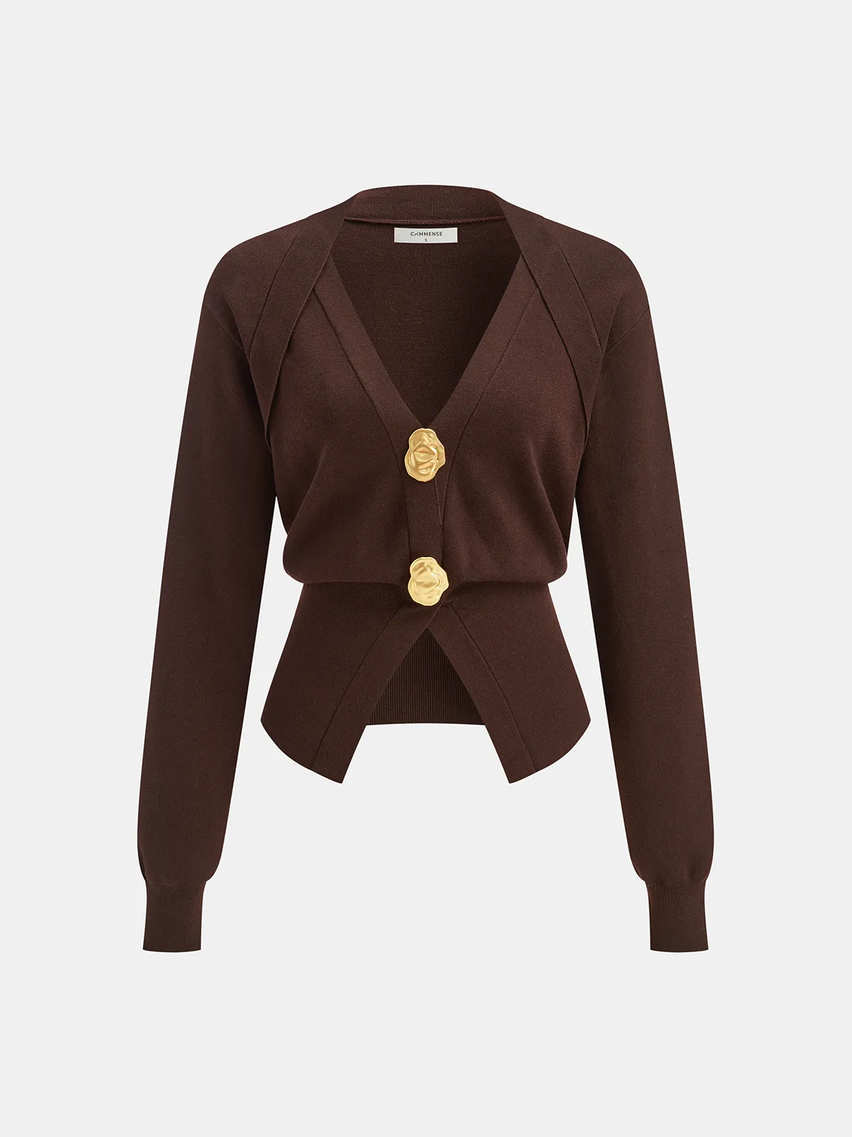 Metal Detail V-Neck Wool Blend Sweater sold by COMMENSE product image thumbnail 4