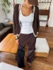 Ribbed Stretchy Faux Leather Buckle Vintage Tank Top sold by COMMENSE