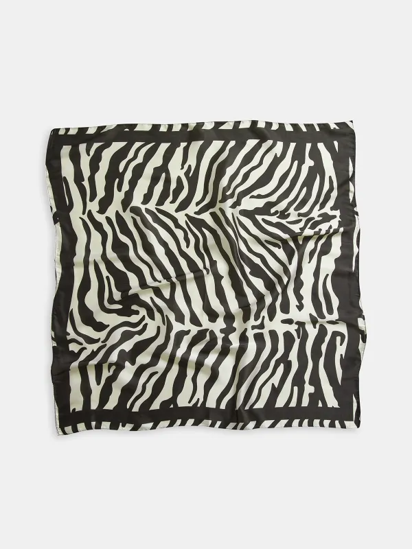 Zebra Print Square Scarf sold by COMMENSE