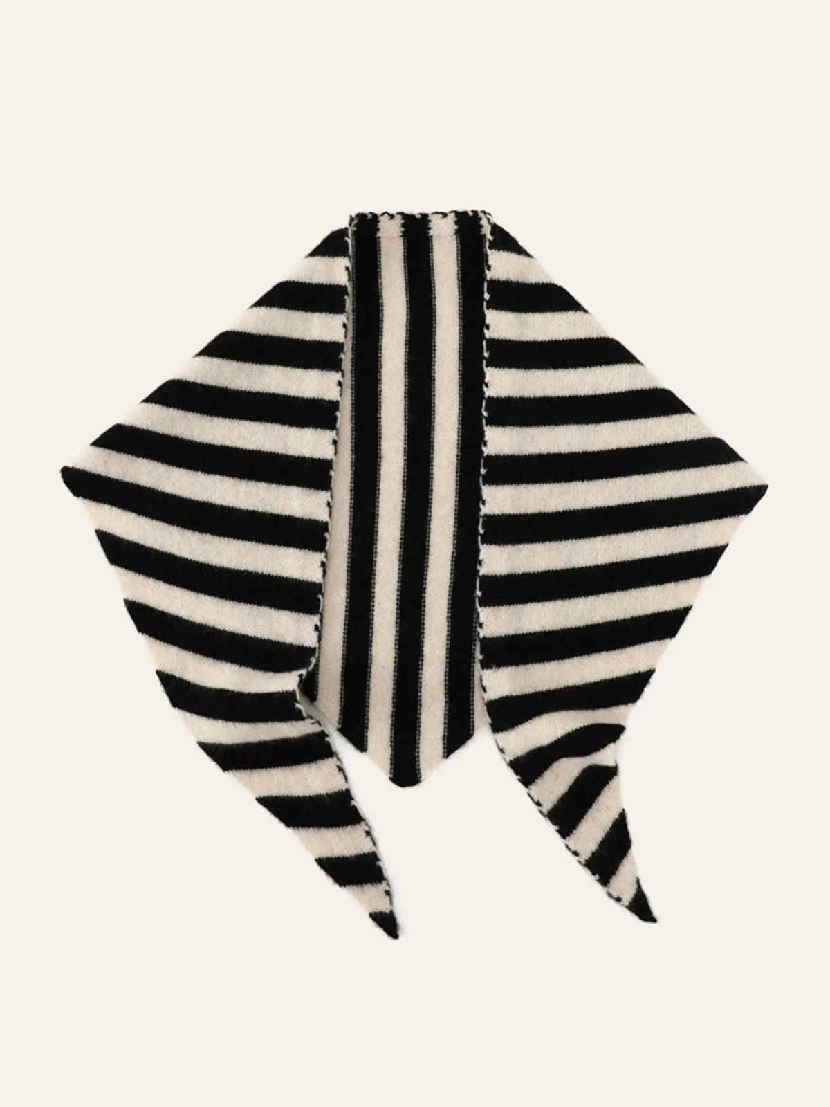 Wool Striped Triangular Scarf sold by COMMENSE product image thumbnail 2