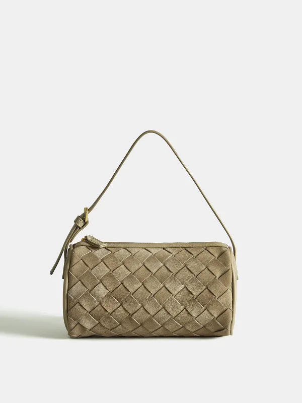 Woven Frosted PU Leather Shoulder Bag sold by COMMENSE