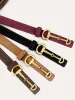 Horsebit Buckle Suede Thin Belt sold by COMMENSE