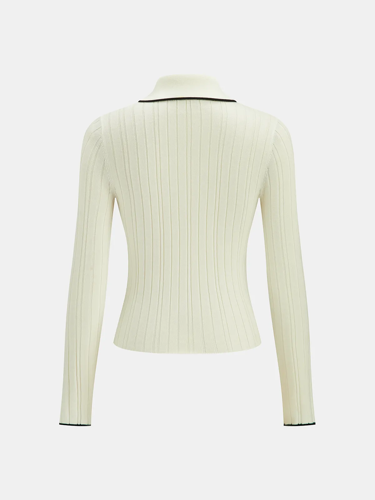 Contrast Trim Wool Blend Polo Neck Sweater sold by COMMENSE product image thumbnail 3