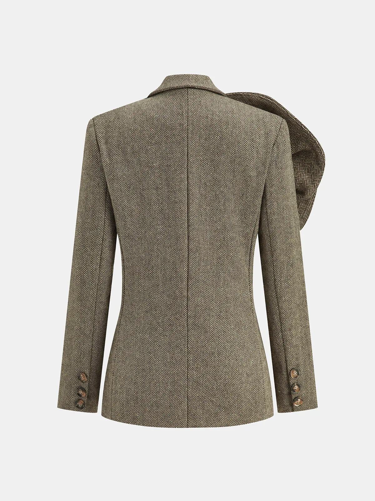 Large 3D Flower Single Button Tweed Blazer sold by COMMENSE product image thumbnail 3