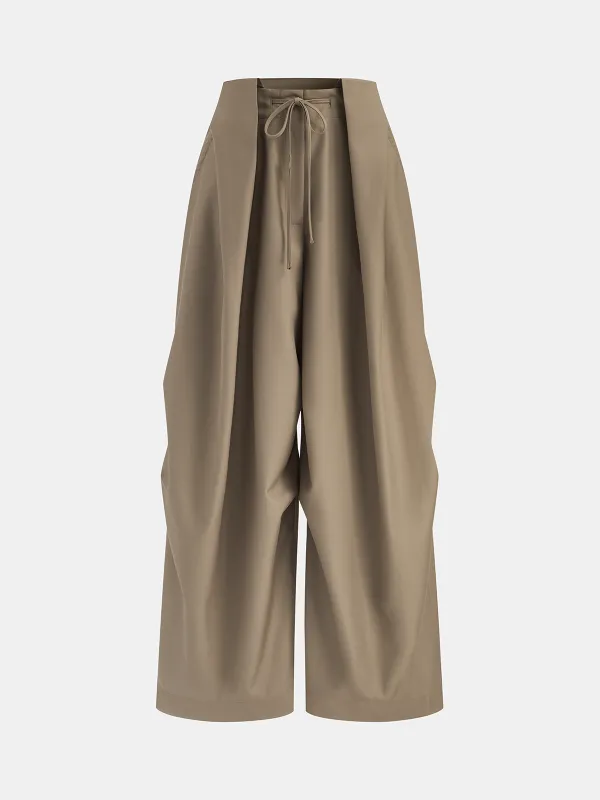 High-Waist Drawstring Parachute Pants sold by COMMENSE