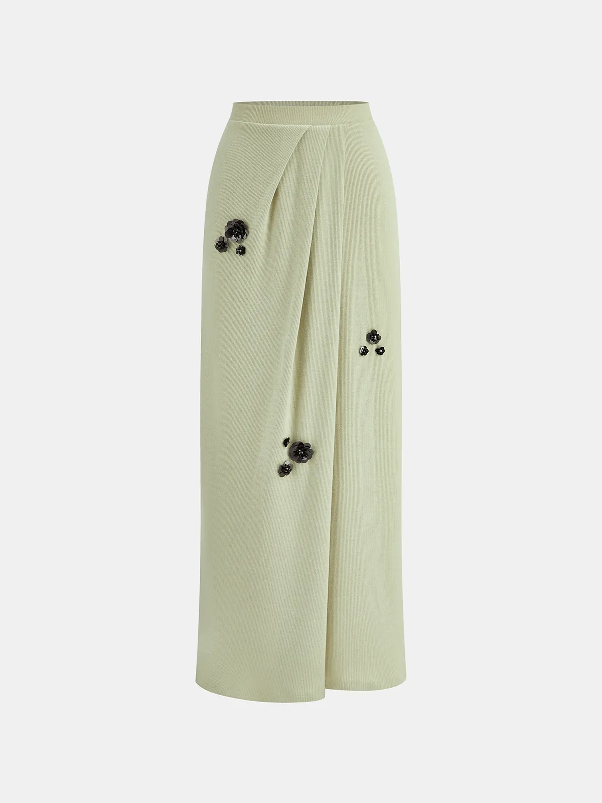 Sequin Flower One-Shoulder Knit Top and Skirt Set sold by COMMENSE product image thumbnail 3