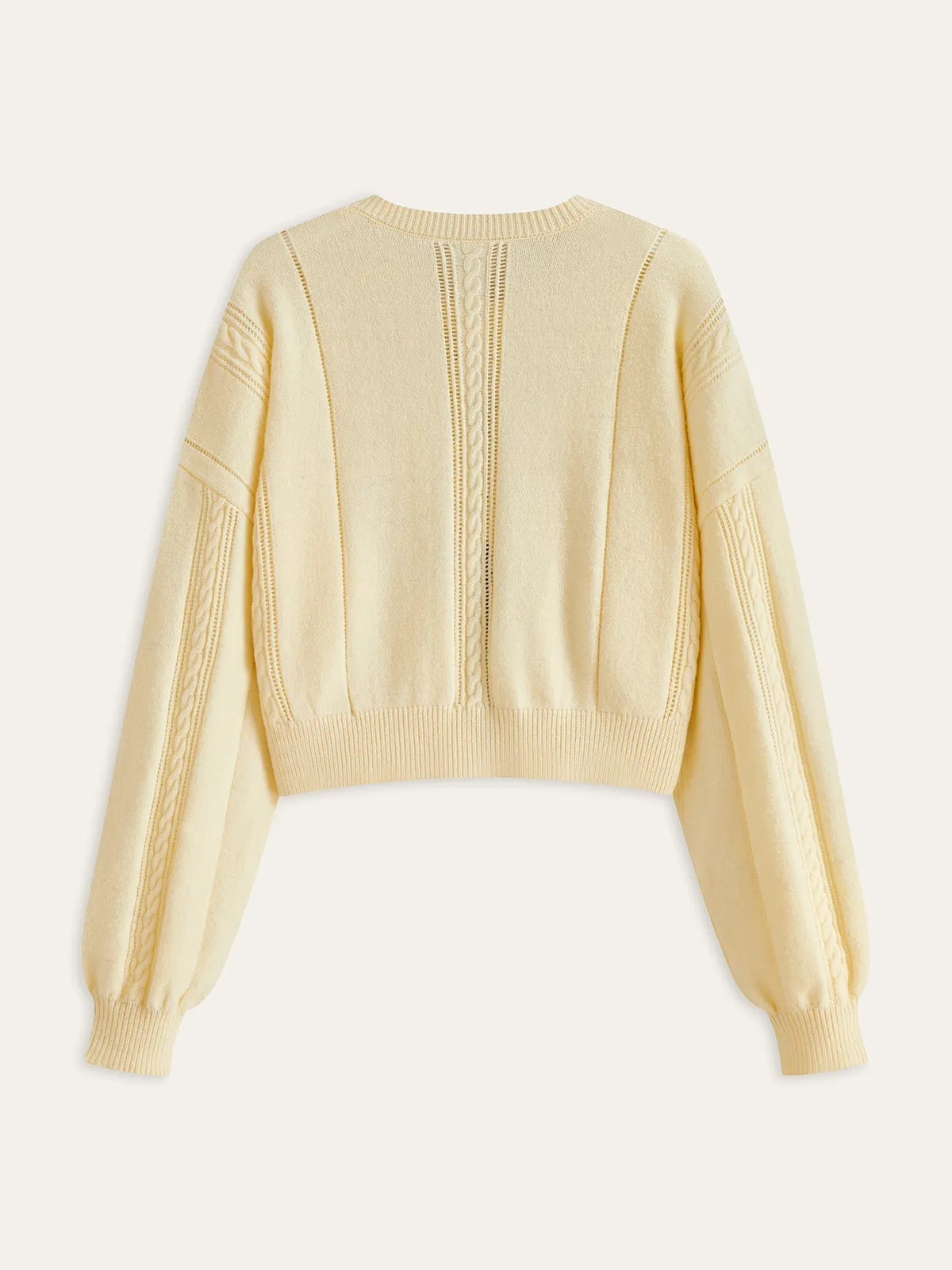 Velvet Bow Cable Knit Cardigan sold by COMMENSE product image thumbnail 2