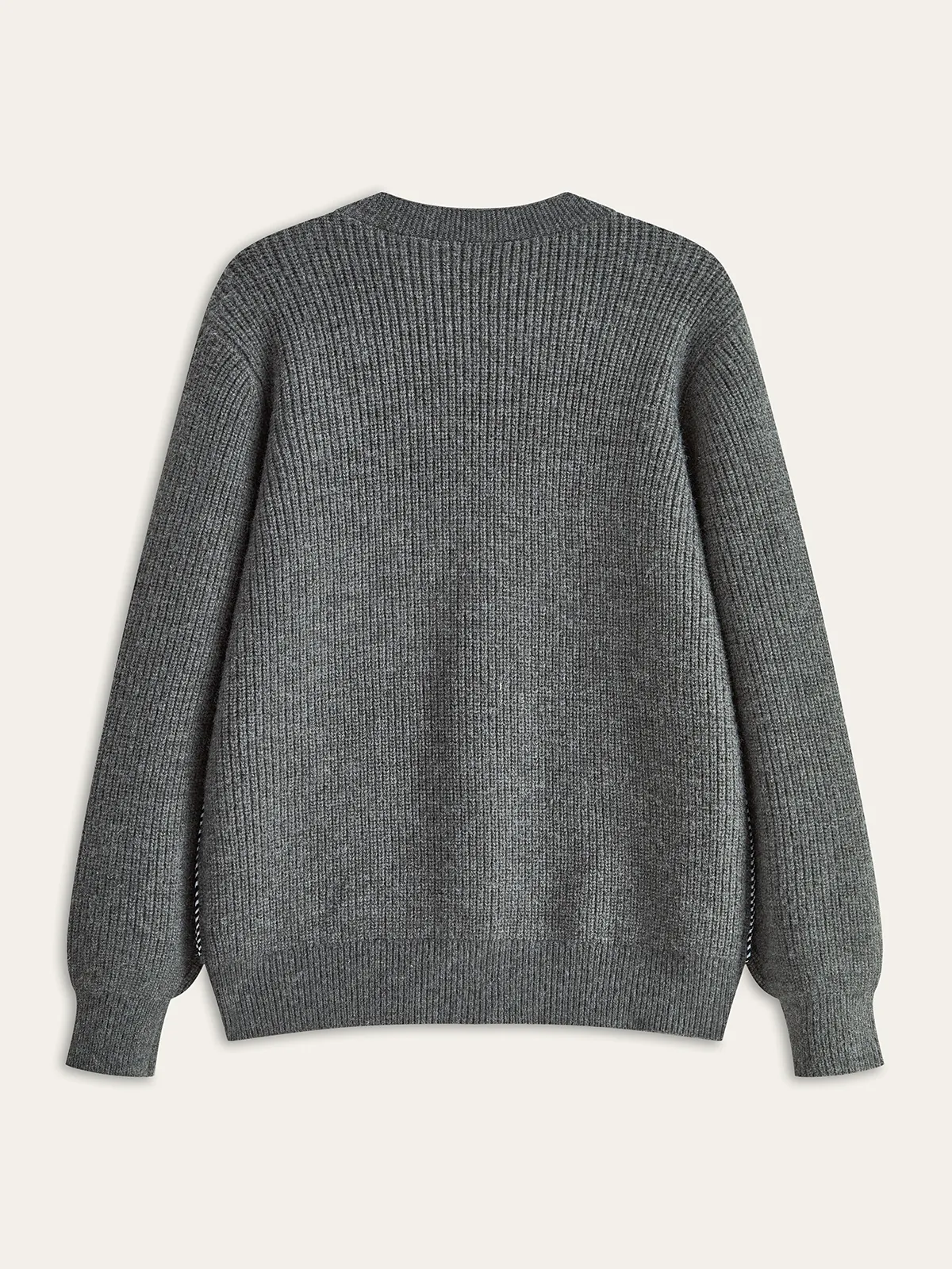 Contrast Trim Denim Panel Cardigan sold by COMMENSE product image thumbnail 2