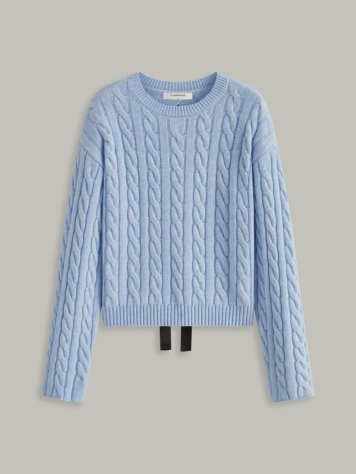 Cable Knit Tie Detail Sweater sold by COMMENSE product image thumbnail 2