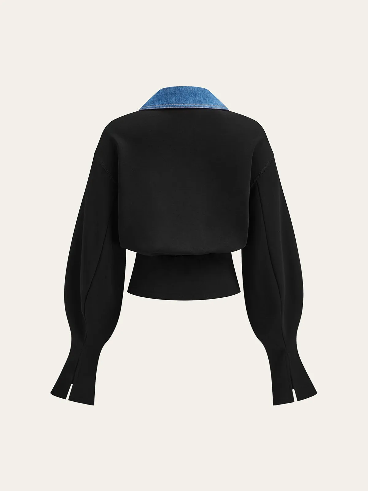 Denim Trim Buttoned Sweater sold by COMMENSE product image thumbnail 2