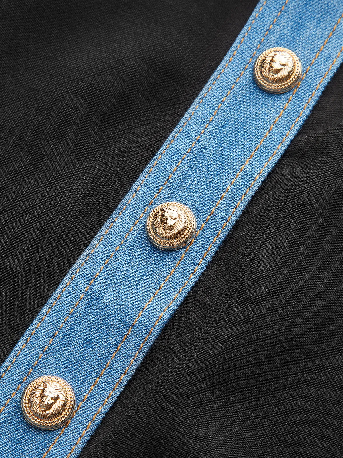 Denim Trim Buttoned Sweater sold by COMMENSE product image thumbnail 3