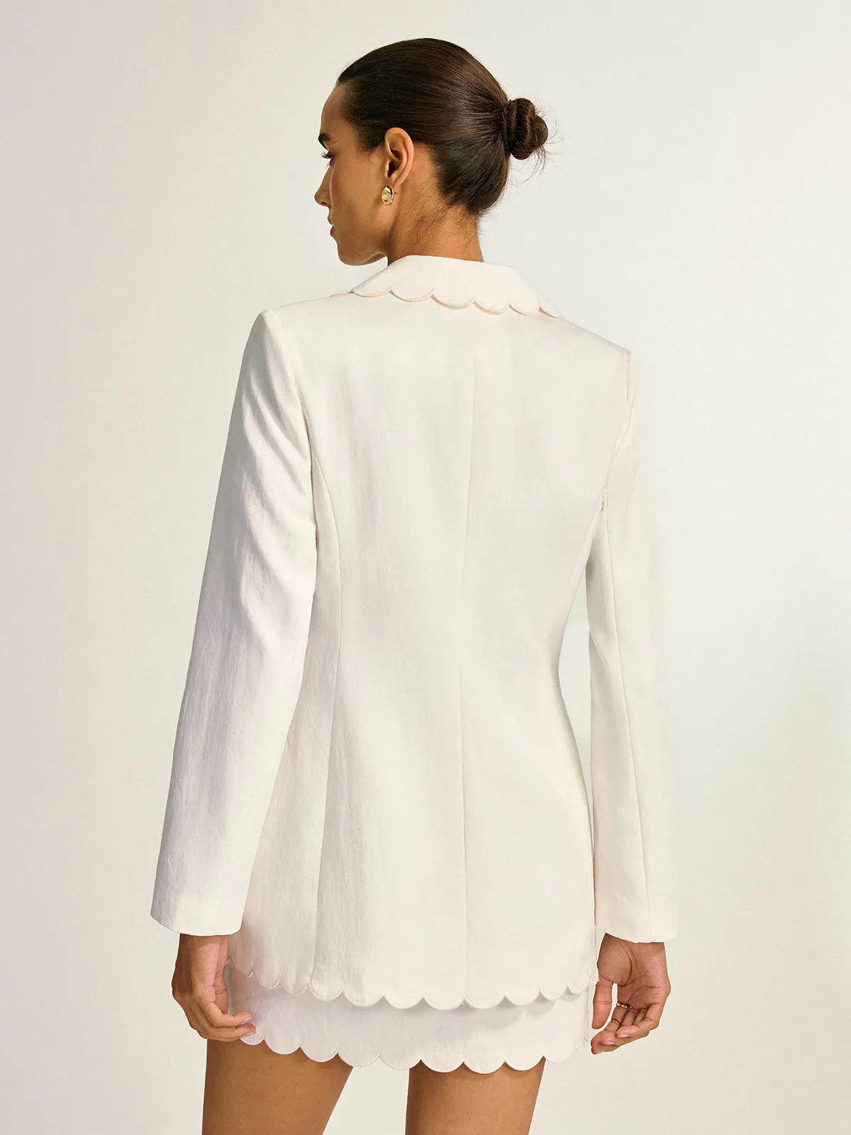 Scalloped Trim Metal Button Blazer sold by COMMENSE product image thumbnail 3