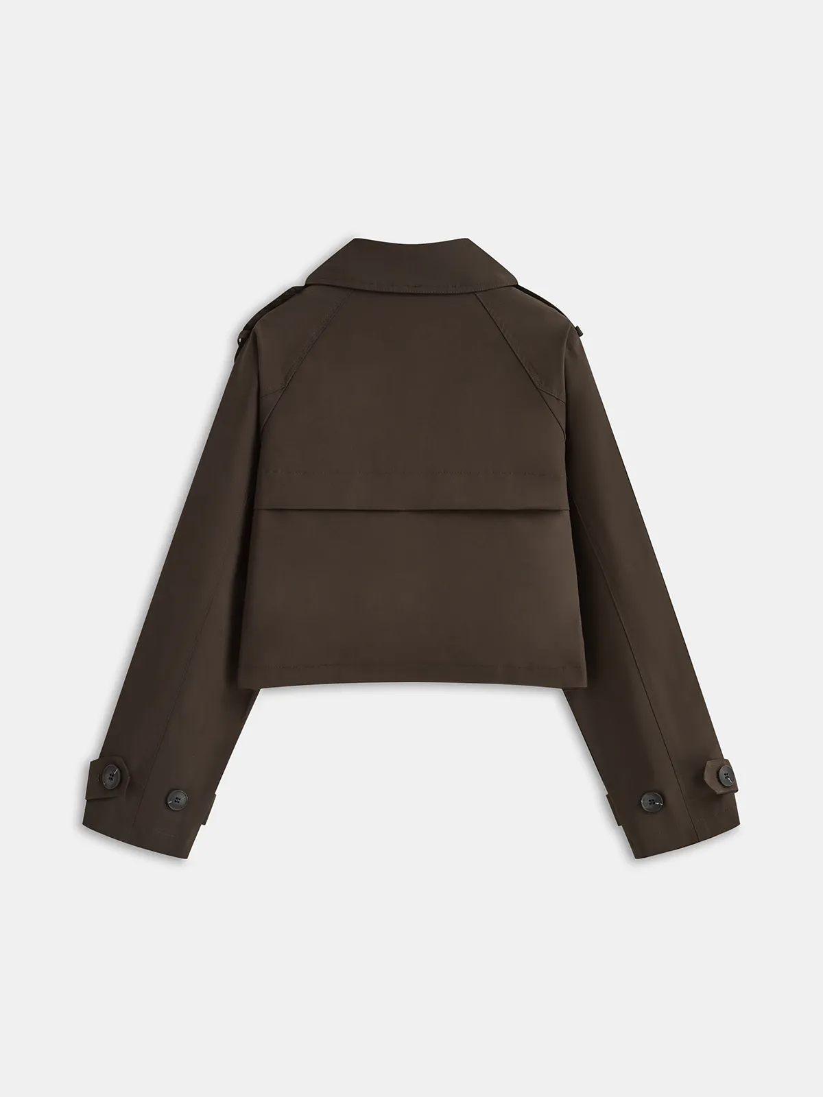 Double-Button Cropped Trench Coat sold by COMMENSE product image thumbnail 3