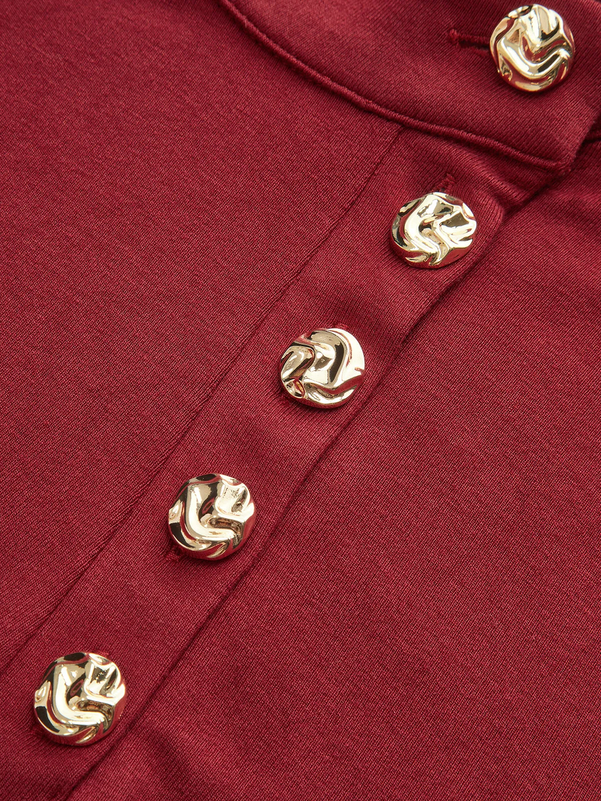 Asymmetric Placket Stand Collar Long Sleeve Blouse sold by COMMENSE product image thumbnail 4