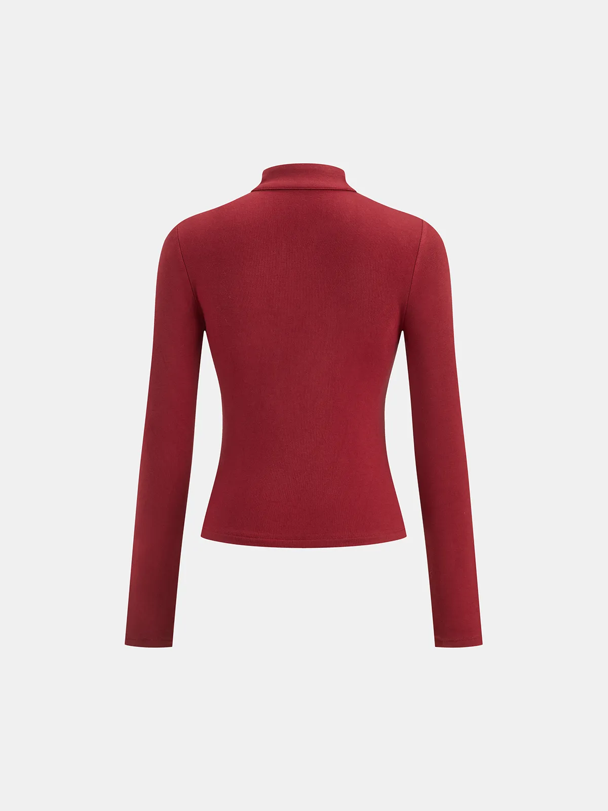 Asymmetric Placket Stand Collar Long Sleeve Blouse sold by COMMENSE product image thumbnail 3