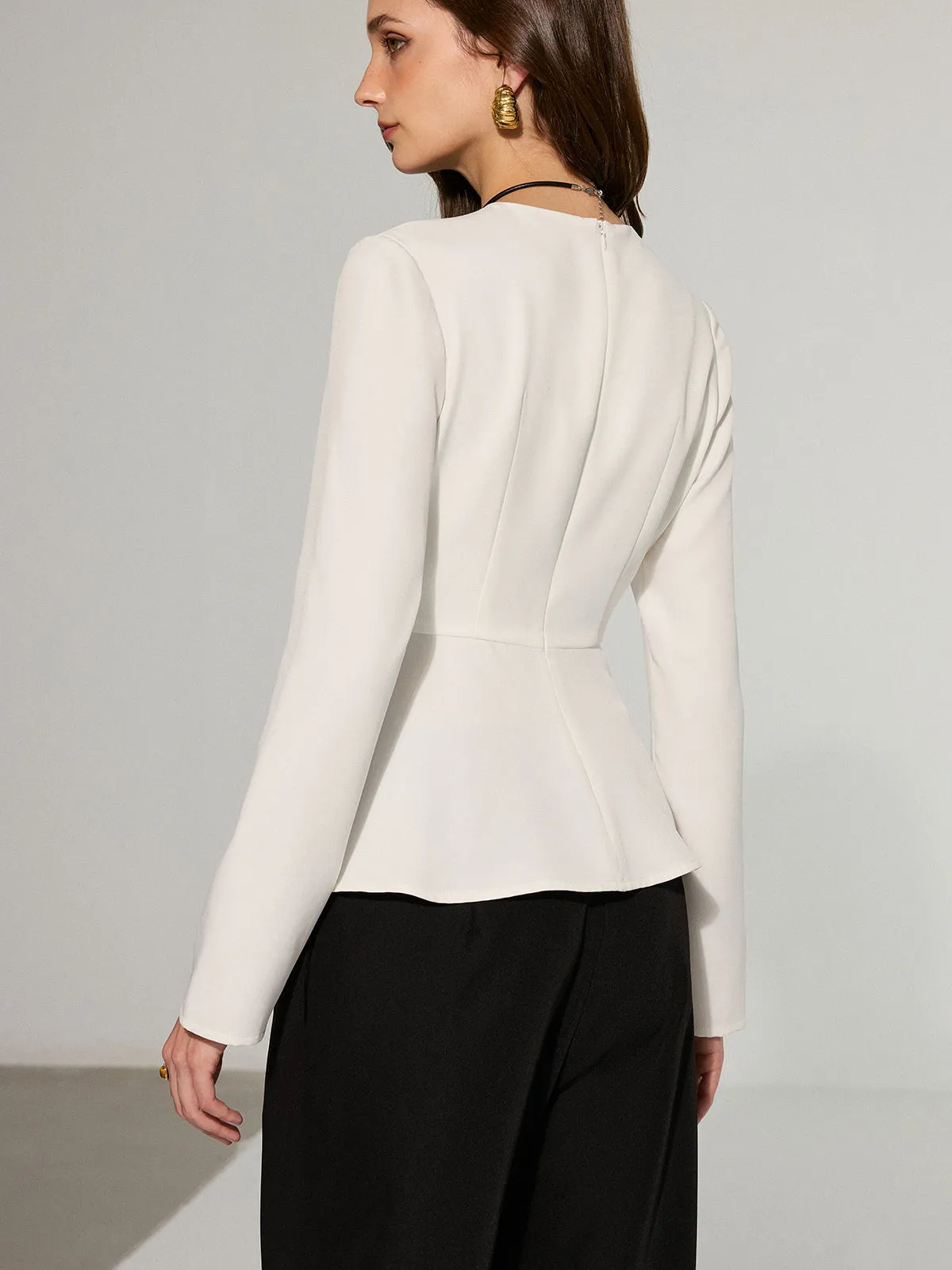 Asymmetric Peplum T-Shirt sold by COMMENSE product image thumbnail 5