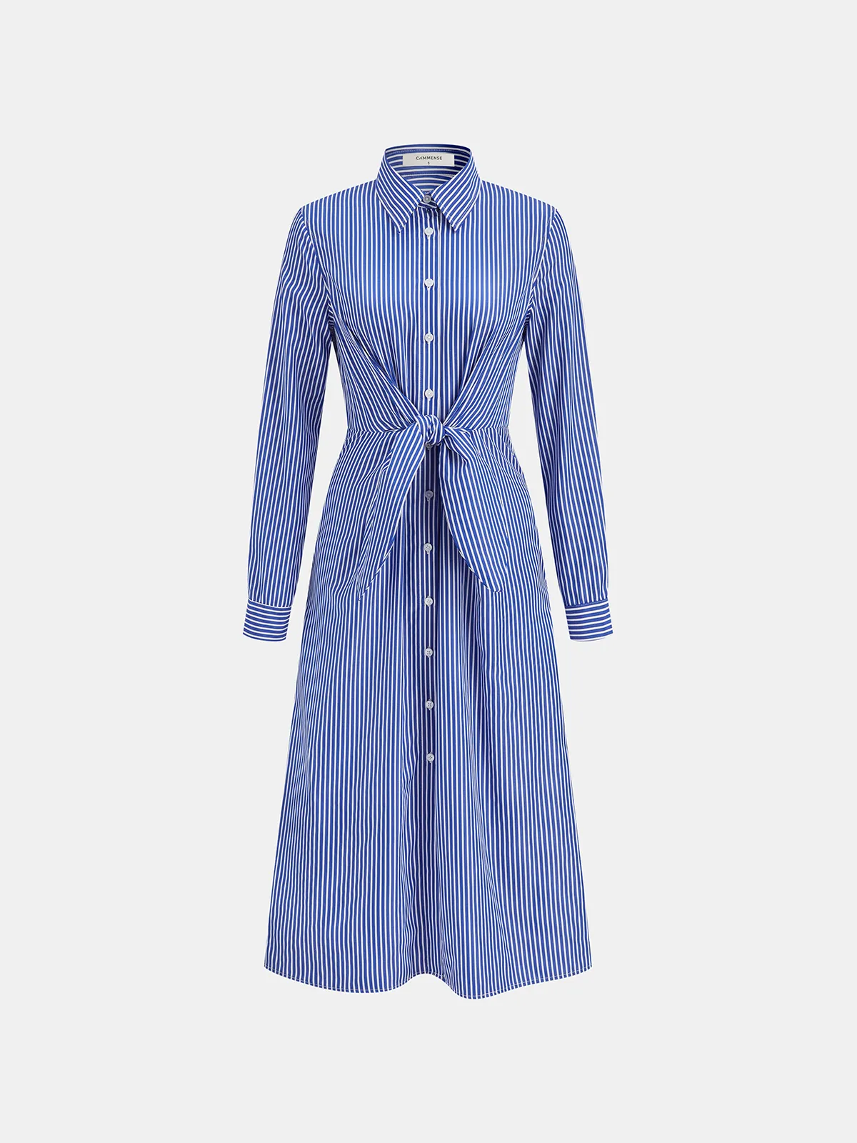 Striped Knot Shirt Dress sold by COMMENSE product image thumbnail 2