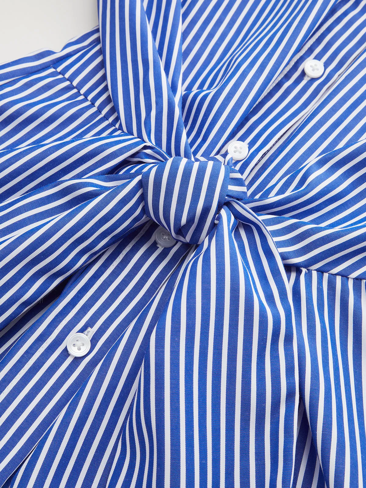 Striped Knot Shirt Dress sold by COMMENSE product image thumbnail 4