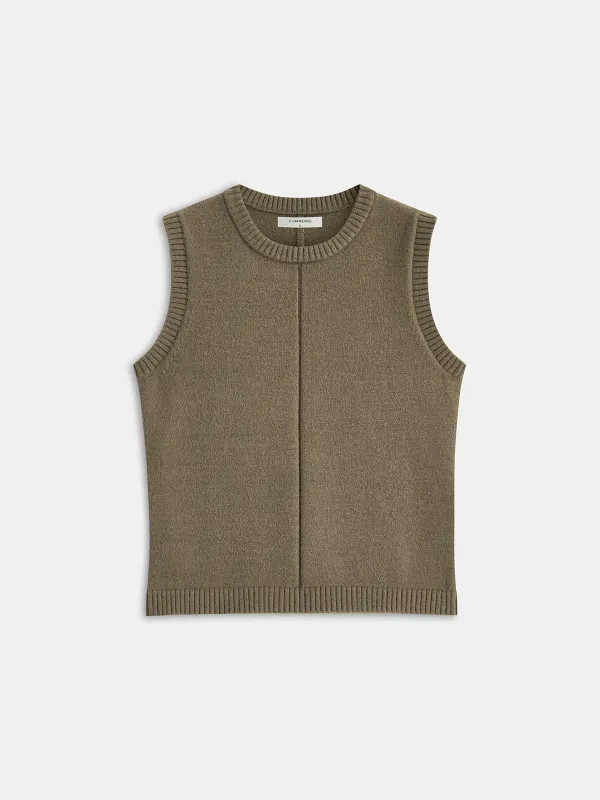 Crew Neck Knit Vest sold by COMMENSE