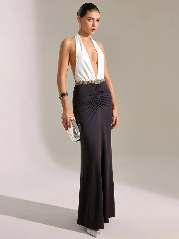 Halter Neck Backless Maxi Dress sold by COMMENSE