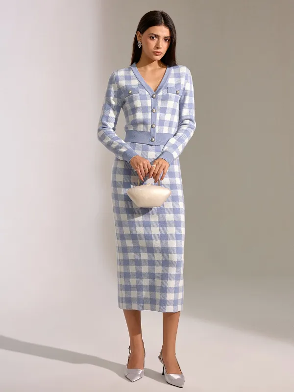 Vintage Plaid Wool Blend Cardigan sold by COMMENSE