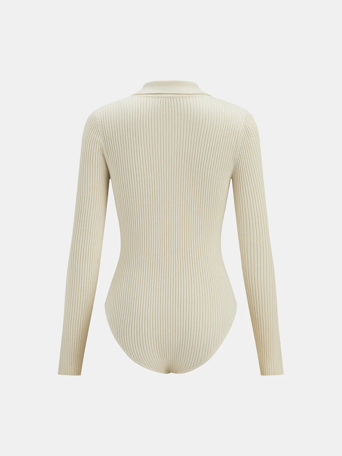 Ribbed Polo Zip Knit Bodysuit sold by COMMENSE product image thumbnail 5
