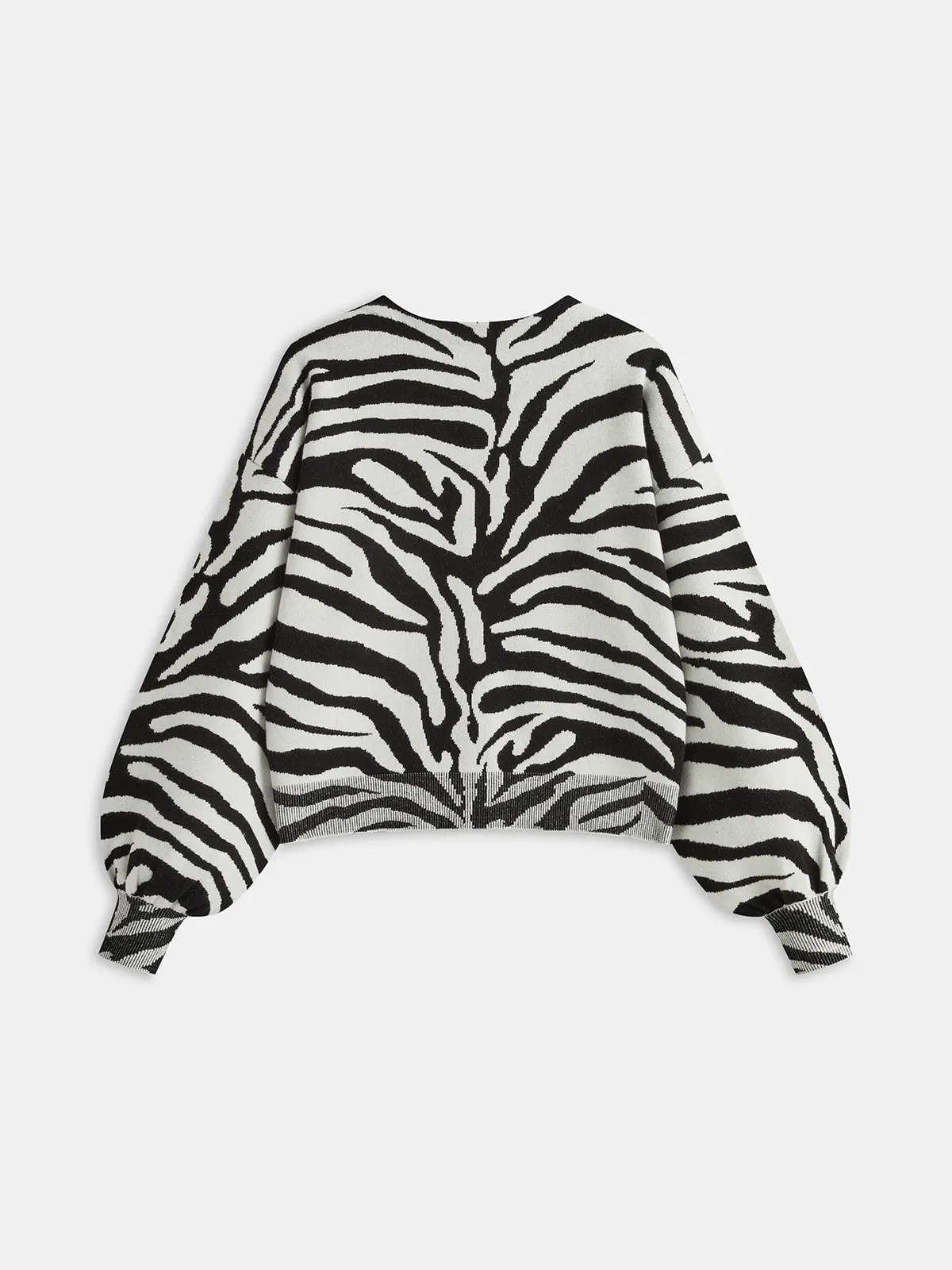 Zebra Print Puff Sleeve Cardigan sold by COMMENSE product image thumbnail 3